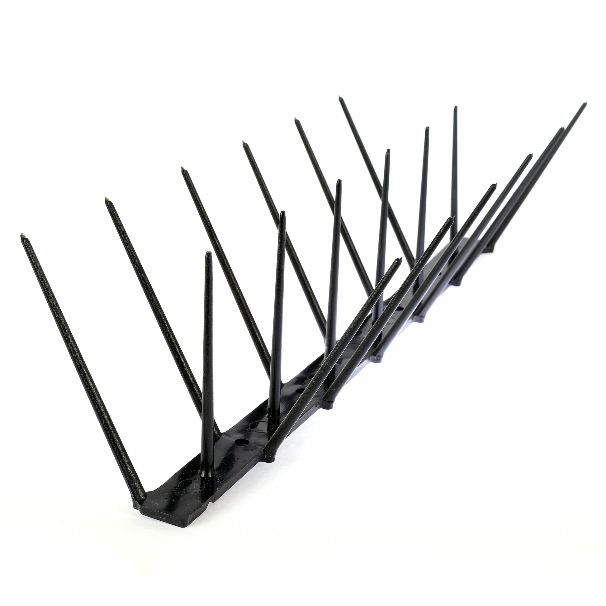 A 33.3cm strip of Ecogreen black polycarbonate bird spike on a white background.