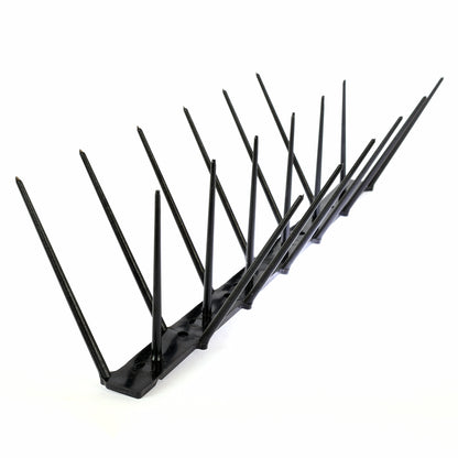 A 33.3cm strip of Ecogreen black polycarbonate bird spike on a white background.