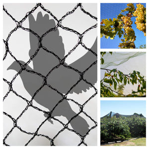 black bird netting with collage of bird netting photos
